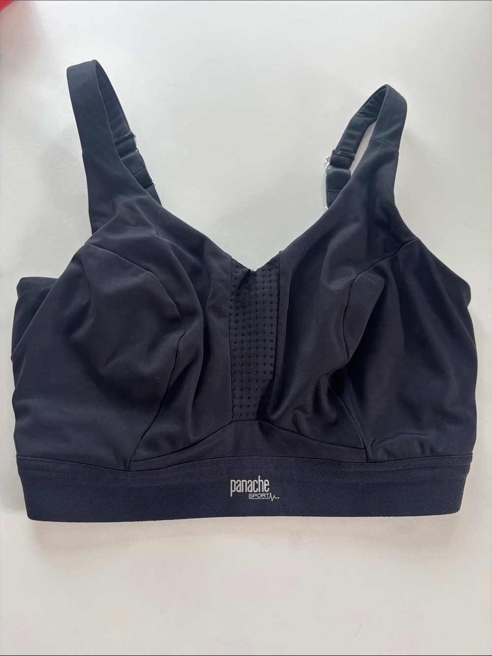 Panache Black Supportive Sports Bra with Ventilated Center Panel -622sku